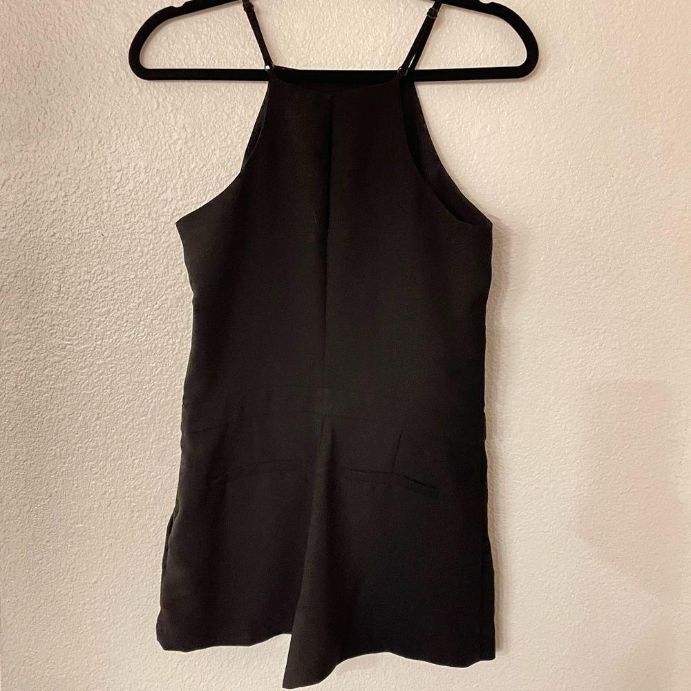 Sanctuary Lora Halter Romper With Pockets Sleeveless Spaghetti Straps Black - Picture 5 of 7